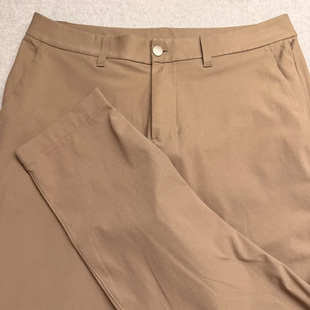 Lululemon Commission Slim-Fit Pant 34 Tan Khaki Warpstreme Chino Dress Casual